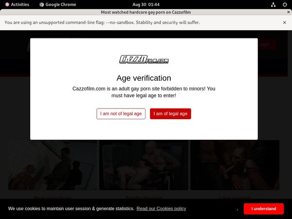 Cazzo Login Account