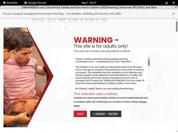 Cumhereboy.com Signup Form