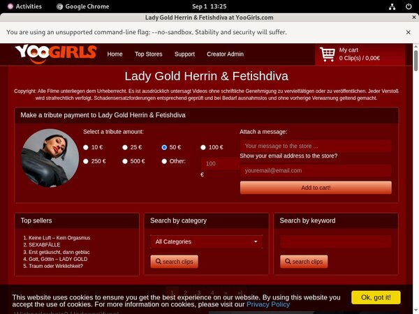 Lady Gold Fetishdiva Site