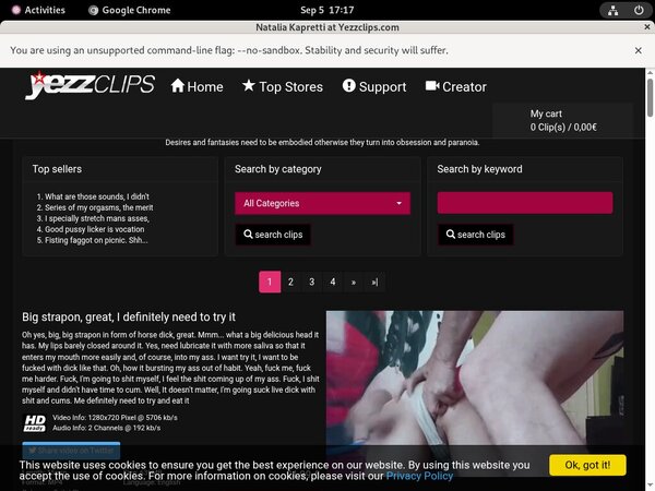 Yezzclips.com Wachtwoord